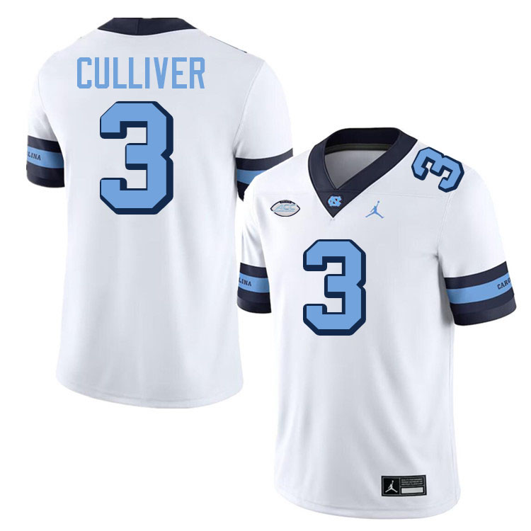 #3 Chris Culliver North Carolina Tar Heels Jerseys,Apparels,Uniforms Stitched-Throwback White